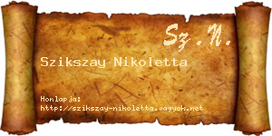 Szikszay Nikoletta névjegykártya
