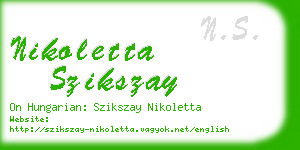 nikoletta szikszay business card